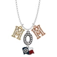 thumbnail image 1 of Delight Jewelry Silvertone Texas Flag - Ranger Multi-Colored Crystal Mom Charm Necklace, 1 of 5