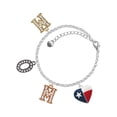thumbnail image 1 of Delight Jewelry Silvertone Texas Lone Star Heart Multi-Colored Crystal Mom Charm Bracelet, 1 of 4