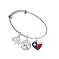 thumbnail image 1 of Delight Jewelry Silvertone Texas Lone Star Heart Silvertone Let Things Go Tree Charm Bangle Bracelet, 1 of 4