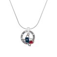 thumbnail image 1 of Delight Jewelry Silvertone Texas Outline with Flag Silver-tone You Mean the World to Me Ring Necklace, 18", 1 of 4