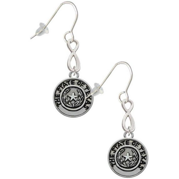 Delight Jewelry Silvertone Texas State Seal Silver tone Infinity French Earrings