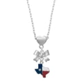 thumbnail image 1 of Delight Jewelry Silvertone Texas with Rope Border Silver tone Bow Heart Necklace, 1 of 1