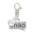 thumbnail image 1 of Delight Jewelry Silvertone Text Chat - lmao - Laughing My A** Off - - Silvertone Clip on Charm with Clear Crystal Drop, 1 of 5