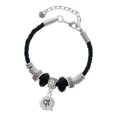 thumbnail image 1 of Delight Jewelry Silvertone Text Chat - qt - Cutie - Wife Celtic Knot Leather Bead Bracelet, 7"+2" Extender, 1 of 4