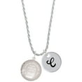 thumbnail image 1 of Delight Jewelry Silvertone To the World You are a Mother Round Locket Silvertone Script Initial Disc - C - Charm Necklace, 20"+3", 1 of 4