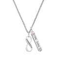 thumbnail image 1 of Delight Jewelry Silvertone Today Tomorrow Infinity Sign Silvertone Hope Anchors the Soul Bar Charm Necklace, 23", 1 of 4