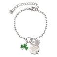 thumbnail image 1 of Delight Jewelry Silvertone Translucent Green Shamrock Silvertone Discover Dream Explore Zoey Charm Bracelet, 6.5+2" Extender, 1 of 4