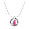 thumbnail image 1 of Delight Jewelry Silvertone Translucent Hot Pink Flying Butterfly Miracles Ring Charm Necklace, 18", 1 of 4