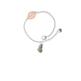 thumbnail image 1 of Delight Jewelry Silvertone Translucent Pastel Flying Butterfly - Rose Goldtone Leaf Delicate Bracelet, 6.25+1.75", 1 of 4