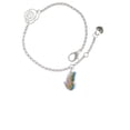 thumbnail image 1 of Delight Jewelry Silvertone Translucent Pastel Flying Butterfly Silver-tone Rose Link Chain Bracelet, 6.25"+1.75" Extender, 1 of 4