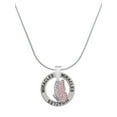 thumbnail image 1 of Delight Jewelry Silvertone Translucent Pink Flying Butterfly Miracles Ring Charm Necklace, 18", 1 of 4