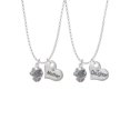 thumbnail image 1 of Delight Jewelry Silvertone Tropical Fishes Spinner Mother & Daughter Heart Necklaces (Set of 2), 19"+2", 1 of 4