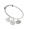 thumbnail image 1 of Delight Jewelry Silvertone Trumpeter Angel - Oval Seal Silvertone Let Things Go Tree Charm Bangle Bracelet, 1 of 4