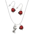 thumbnail image 1 of Delight Jewelry Silvertone Unicorn Red Lucky Ladybug Necklace and Dangle Earrings Set, 1 of 6