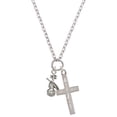 thumbnail image 1 of Delight Jewelry Silvertone Violin I Have Plans for You Engraved Cross Zoey Necklace, 28", 1 of 4