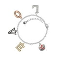 thumbnail image 1 of Delight Jewelry Silvertone Volleyball - ''Set It'' Multi-Colored Crystal Love Charm Bracelet, 1 of 5