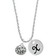 thumbnail image 1 of Delight Jewelry Silvertone Volleyball - ''Spike It'' Silvertone Script Initial Disc - X - Charm Necklace, 20"+3", 1 of 1