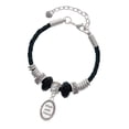 thumbnail image 1 of Delight Jewelry Silvertone Walk with Jesus Oval Lil Sister Celtic Knot Leather Bead Bracelet, 7"+2" Extender, 1 of 4