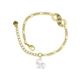 thumbnail image 1 of Delight Jewelry Silvertone Westie Silhouette Heart Gold-tone Paw Infinity Link Chain Bracelet, 6"+2" Extender, 1 of 3