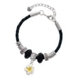 thumbnail image 1 of Delight Jewelry Silvertone White and Yellow Flower Lil Sister Celtic Knot Leather Bead Bracelet, 7"+2" Extender, 1 of 4