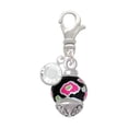 thumbnail image 1 of Delight Jewelry Silvertone Wide Hot Pink Cheetah Print Band Spinner - Silvertone Clip on Charm with Clear Crystal Drop, 1 of 5