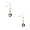 thumbnail image 1 of Delight Jewelry Silvertone Wide Lime Green Zebra Print Band Spinner Gold Tone Infinity French Earrings, 1 of 4