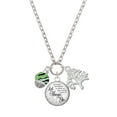 thumbnail image 1 of Delight Jewelry Silvertone Wide Lime Green Zebra Print Band Spinner Let Things Go Fall Zoey Charm Necklace, 28", 1 of 4