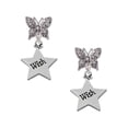 thumbnail image 1 of Delight Jewelry Silvertone Wish Star Silvertone Antiqued Butterfly Post Earrings, 1 of 4