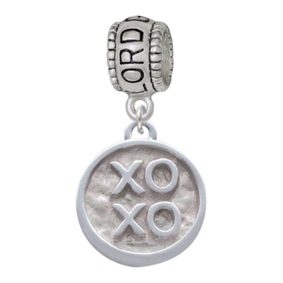 Delight Jewelry Silvertone XOXO - Round Seal Lord Guide Me Charm Bead