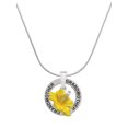 thumbnail image 1 of Delight Jewelry Silvertone Yellow Hibiscus Flower Silvertone Grandmother Ring Charm Necklace, 18", 1 of 4