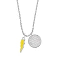 thumbnail image 1 of Delight Jewelry Silvertone Yellow Lightning Bolt She is Clothed in Stength and Dignity Charm Necklace, 20"+3", 1 of 4