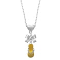 thumbnail image 1 of Delight Jewelry Silvertone Yellow Paw Flip Flop Silver tone Bow Heart Necklace, 1 of 4