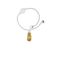 thumbnail image 1 of Delight Jewelry Silvertone Yellow Paw Flip Flop - Silvertone Leaf Delicate Bracelet, 6.25+1.75", 1 of 4