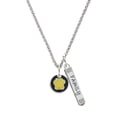 thumbnail image 1 of Delight Jewelry Silvertone Yellow Paw on Black Disc Silvertone Family Bar Charm Necklace, 23", 1 of 1
