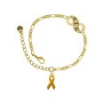 thumbnail image 1 of Delight Jewelry Silvertone Yellow Ribbon Gold-tone Paw Infinity Link Chain Bracelet, 6"+2" Extender, 1 of 3