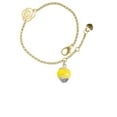 thumbnail image 1 of Delight Jewelry Silvertone Yellow Softball with Stitching Spinner Gold-tone Rose Link Chain Bracelet, 6.25"+1.75" Extender, 1 of 4
