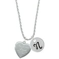 thumbnail image 1 of Delight Jewelry Silvertone You Are More Loved Engraved Locket Silvertone Script Initial Disc - N - Charm Necklace, 20"+3", 1 of 4