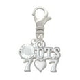 thumbnail image 1 of Delight Jewelry Slots with Heart and Lucky 7s - Silvertone Clip on Charm with Clear Crystal Drop, 1 of 4