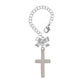 thumbnail image 1 of Delight Jewelry Stainless Steel 1.3" Cross - Silvertone Bow Charm Accessory for Tumblers and Thermal Cups, 1 of 4