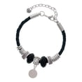 thumbnail image 1 of Delight Jewelry Stainless Steel 10mm Blank Disc - Mother Celtic Knot Leather Bead Bracelet, 7"+2" Extender, 1 of 1