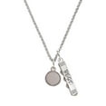 thumbnail image 1 of Delight Jewelry Stainless Steel 12mm Blank Disc with Flange - Silvertone Best Friends Forever Bar Charm Necklace, 23", 1 of 4