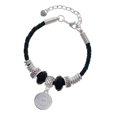 thumbnail image 1 of Delight Jewelry Stainless Steel Disc Class of 2023 Godmother Celtic Knot Leather Bead Bracelet, 7"+2" Extender, 1 of 4