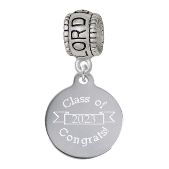 Delight Jewelry Stainless Steel Disc Class of 2023 Lord Guide Me Charm Bead
