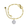 thumbnail image 1 of Delight Jewelry Stainless Steel Disc Class of 2024 Gold-tone Paw Infinity Link Chain Bracelet, 6"+2" Extender, 1 of 3