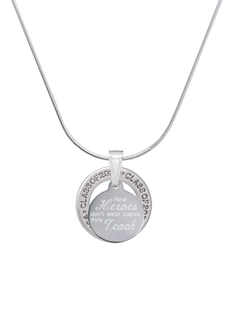 Delight Jewelry Stainless Steel Disc Real Heroes Teach Silver-tone ...