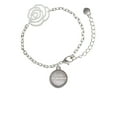 thumbnail image 1 of Delight Jewelry Stainless Steel Disc Sisters are Best Friends Forever Silver-tone Flower Link Chain Bracelet, 6.75"+2" Extender, 1 of 4