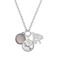 thumbnail image 1 of Delight Jewelry Stainless Steel Disc with Border Let Things Go Fall Zoey Charm Necklace, 28", 1 of 4