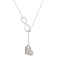 thumbnail image 1 of Delight Jewelry Stainless Steel Heart Silver tone Elegant Infinity Lariat Necklace, 1 of 4