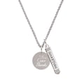 thumbnail image 1 of Delight Jewelry Stainless Steel In all things Give Thanks Disc - Silvertone Guardian Angel Bar Charm Necklace, 23", 1 of 4