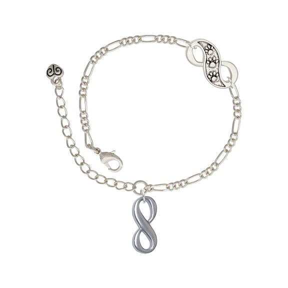 Delight Jewelry Stainless Steel Infinity Sign - Silver-tone Paw Infinity Link Chain Bracelet, 6"+2" Extender